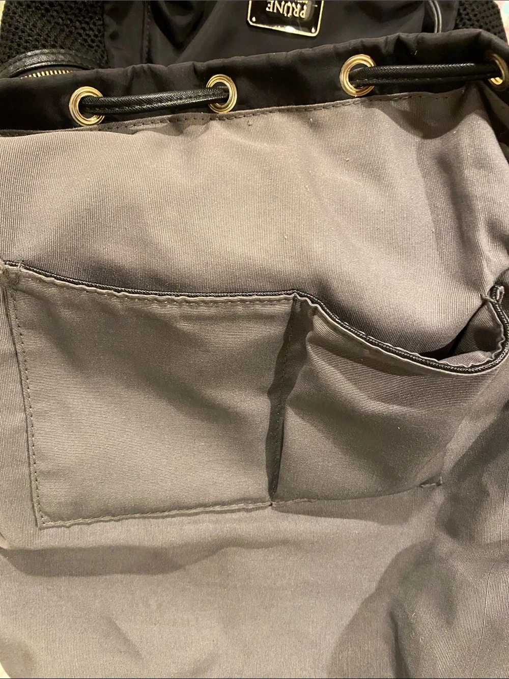Prune Black Backpack with Gold-Tone Accents